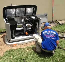 Technician working on a generator in Palm Beach