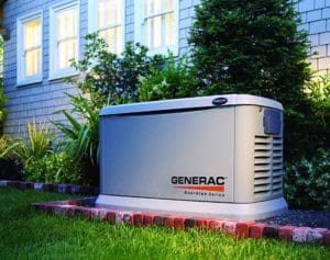 Generac generator installed outside home