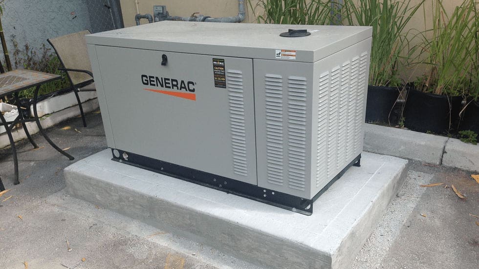 Whole-House Generator in a Backyard